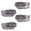 Interior Door Handle Gray Set 4 L+R Fits Toyota Vios Yaris 4D Sedan 2007-12 D06