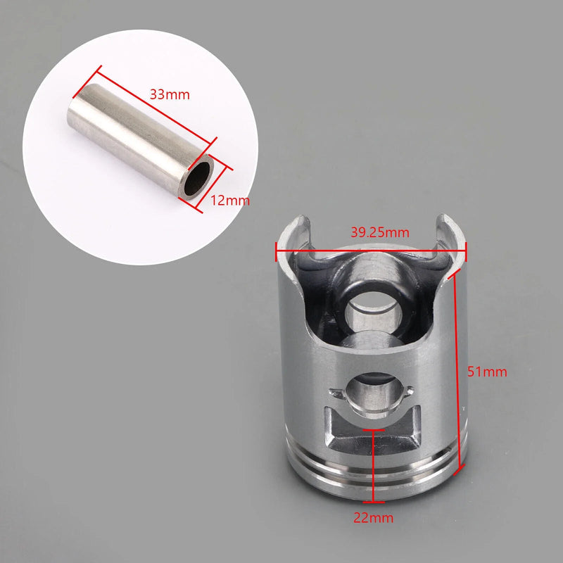 Honda Dio, Tact, Cabina, Elite, Scoopy, Lead 39.25mm Piston Complete Kit (2000-2023)