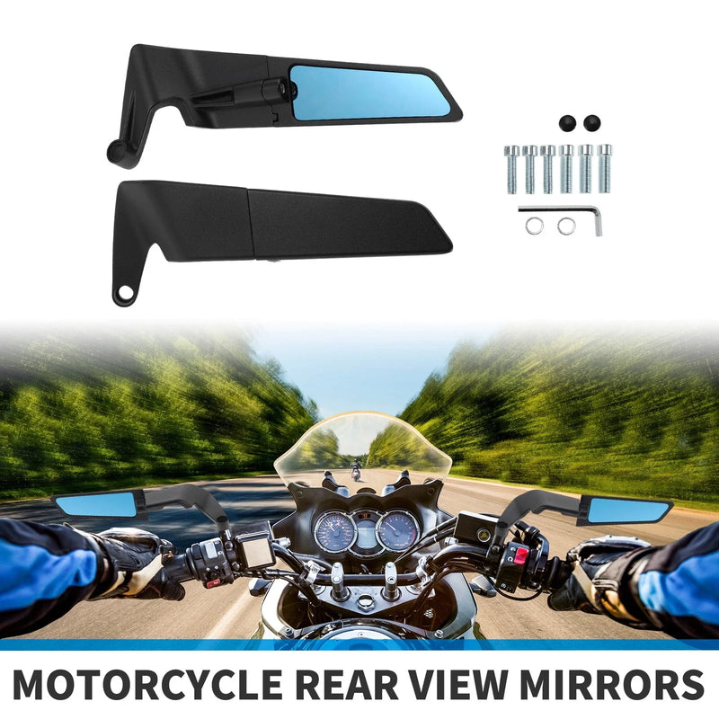 Motorcycle M8/M10 Rear View Mirror Polygon Mirror Black 1 Set