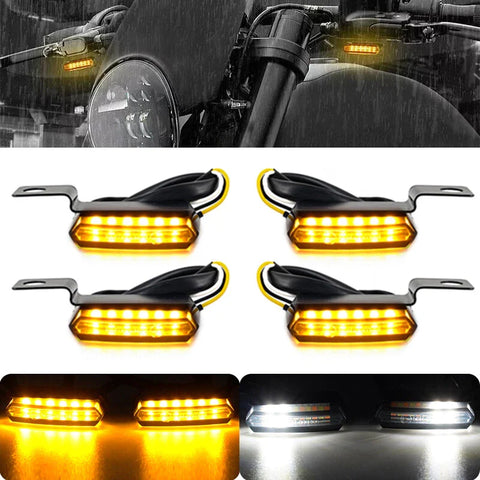 L+R 4 x LED Motorcycle Turn Signal Indicators Light Lamp