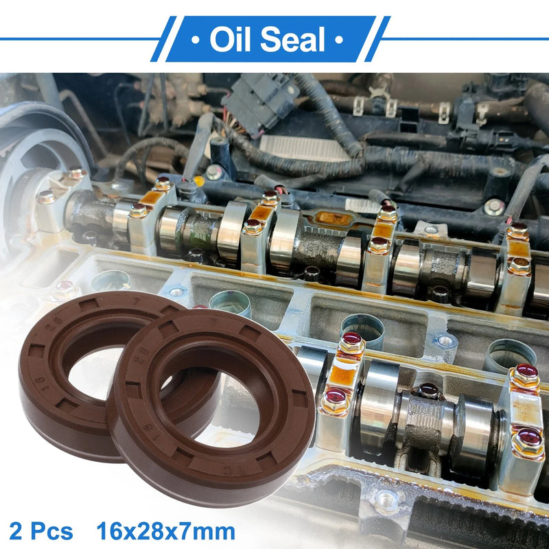 MakeModel Oil Seal 16x28x7mm FKM Rubber Brown 2 x