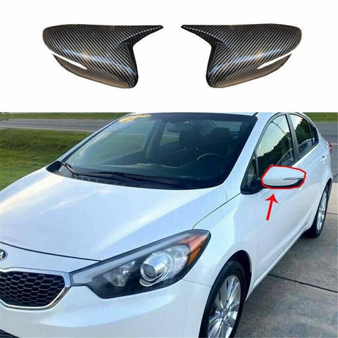 Kia Forte K3 Carbon Fiber Look Side Mirror Covers (2013-2018)
