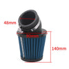 48mm Inner Dia 45 Degree Angle Motorcycle Air Intake Filter Cleaner Blue