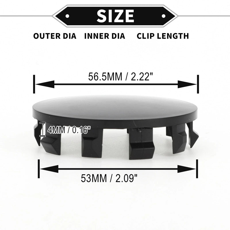 BMW 5 Series G30 (2017-2023) 2.22in OD ABS Black Hub Center Caps  56.5mm