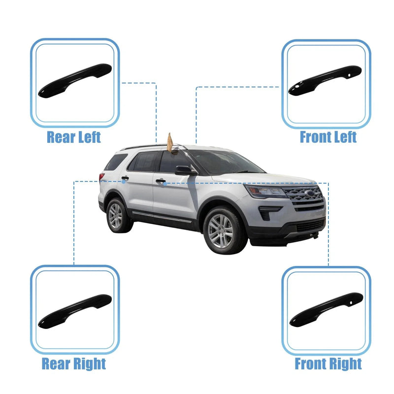 Ford Explorer (2020-2022) Black Accessories 4 x Side Door Handle Cover Trim