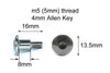 Honda 10x Tornillos M5 x16mm con hombro 8mm