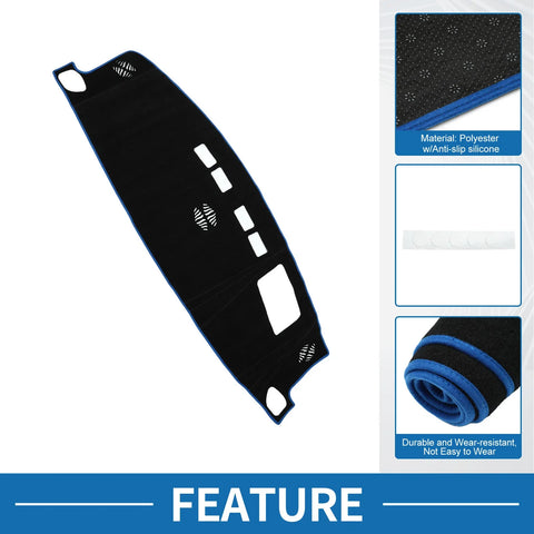 Chevrolet Suburban (2021-2023) Black Blue Dashboard Dash Cover Mat