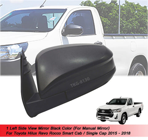 Toyota Hilux 1kd Manual Side View Mirror Black (2015-2020)