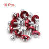 Car Motorcycle License Plate Bolt Screw / 10x / Red Aluminum Decorative