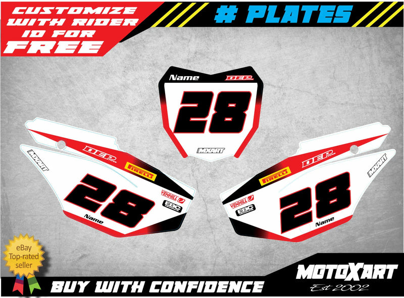 Honda CRF 125 2019-2021 with STORM STYLE Stickers Custom Number Plates
