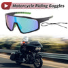 Motorcycle Riding Green Lens Black Frame Tri-Acetyl Cellulos UV400 Goggles