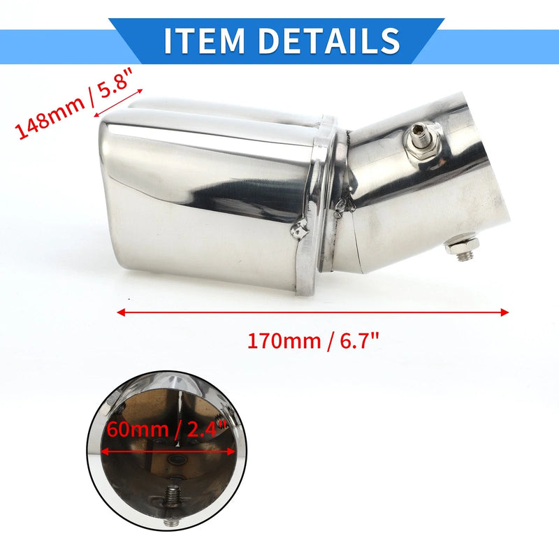 Toyota Raize Square Curved Slant Cut Dual Exhaust Tips 2.4" Inlet (2020-2023)