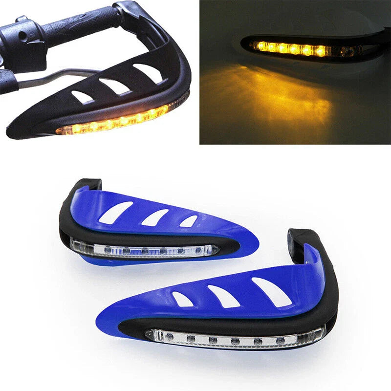 Dirt Bikes & ATVs Universal Blue Motorcycle Handguards with LED Lights