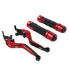Kawasaki Ninja 650R Red Extendable Brake Clutch Lever Grip Set (2006-2011)