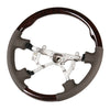 Lexus LX470, Land Cruiser Steering Wheel Dark Wood Grain Leather Grip (1998-2007)