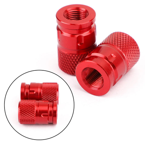 Car Motorcycle Bike MTB 2 x Aluminium Anti-Theft Valve Caps (F3)