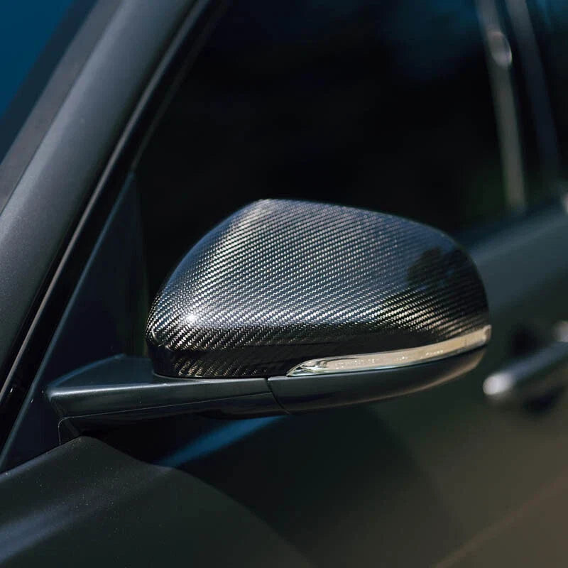 Jaguar XE XF XFR XFR-S 100% Carbon Fiber Stick-on Side Mirror Shell Trim