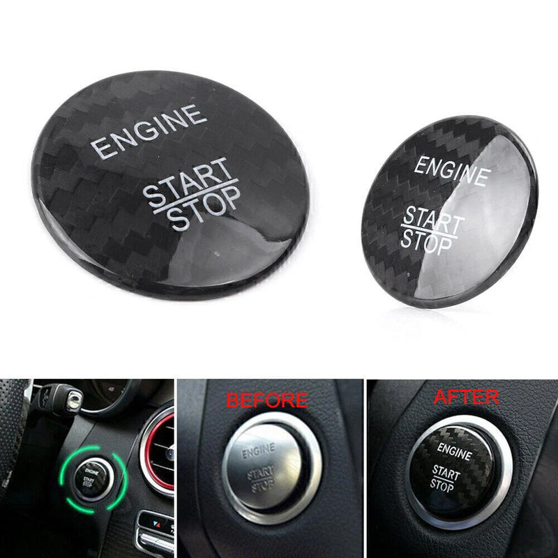 Mercedes Benz E Class Carbon Fiber Engine Start Stop Button Sticker Cover