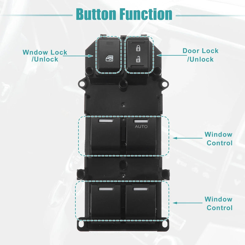Honda Accord (2008-2011) Black Driver Side Power Window Switch