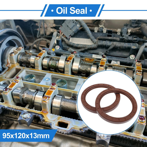 Oil Seal 95x120x13mm Brown 2 x Seal Ring Rotary Shaft Seal FKM Rubber