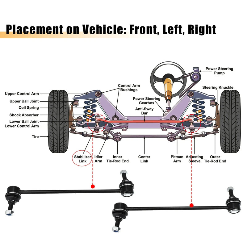 Dodge Caliber 2pcs Front Sway Bar Links (2009-2012)