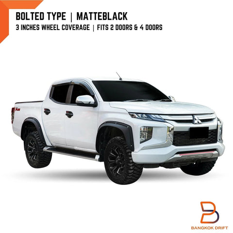 Mitsubishi Triton Ute 3" Matte Black Bolted Fender Flares (2019-2023)