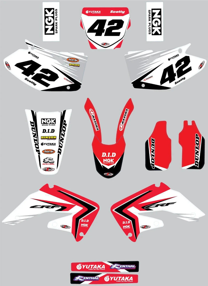Honda CRF 450 (2002-2004) - REBOUND Stickers Custom Graphics Full Kit