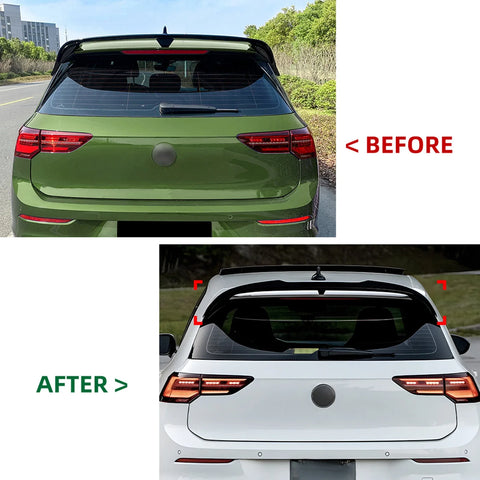 VW Golf 8 GTI R Gloss Black Rear Boot Spoiler Lip (2021-2024)