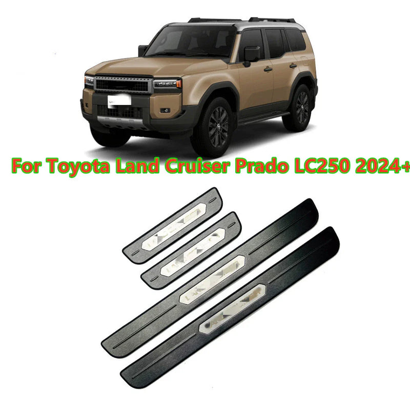 Land Cruiser Prado J250 4x Door Sill Scuff Protector Trim Cover (2017–2024)