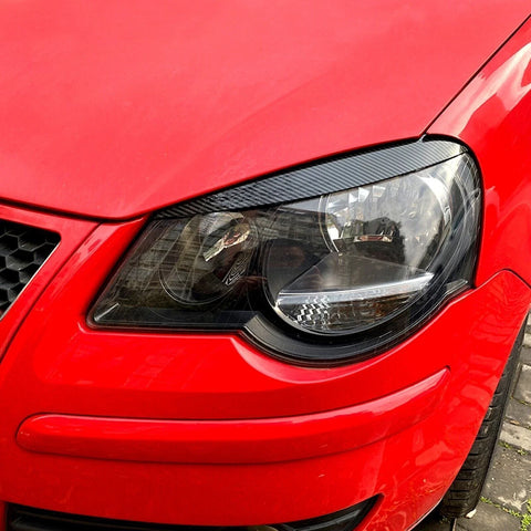 Volkswagen Polo 9N 9N3 (2005-2009) Carbon Fiber Look Headlight Eyelid Trim