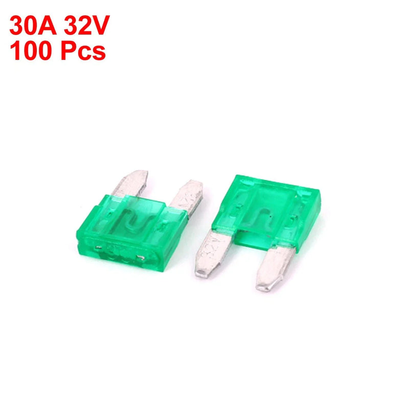 ATC ATO Blade Fuse / 30A 32V 100 Pcs / Green Plastic Shell Mini