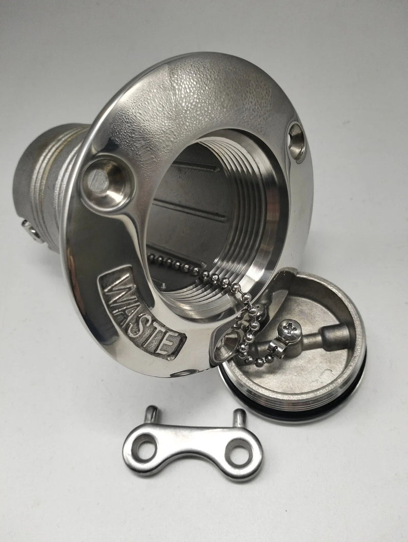 Marine Applications Deck Filler 2" 50mm Waste 316 Stainless Steel