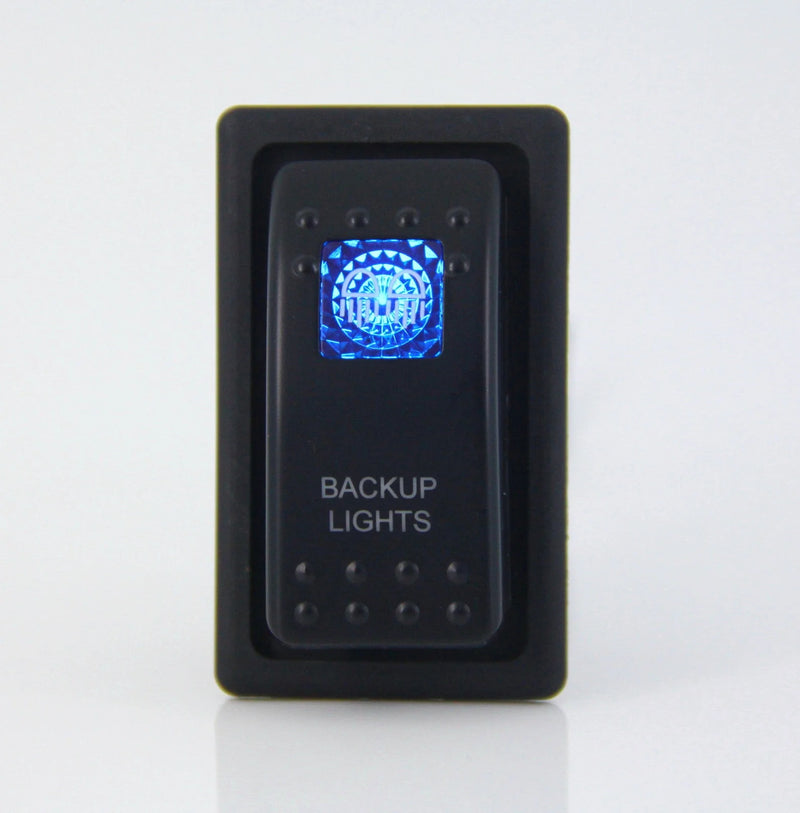 Dual LED Backlit Rocker Switch Backup Lights