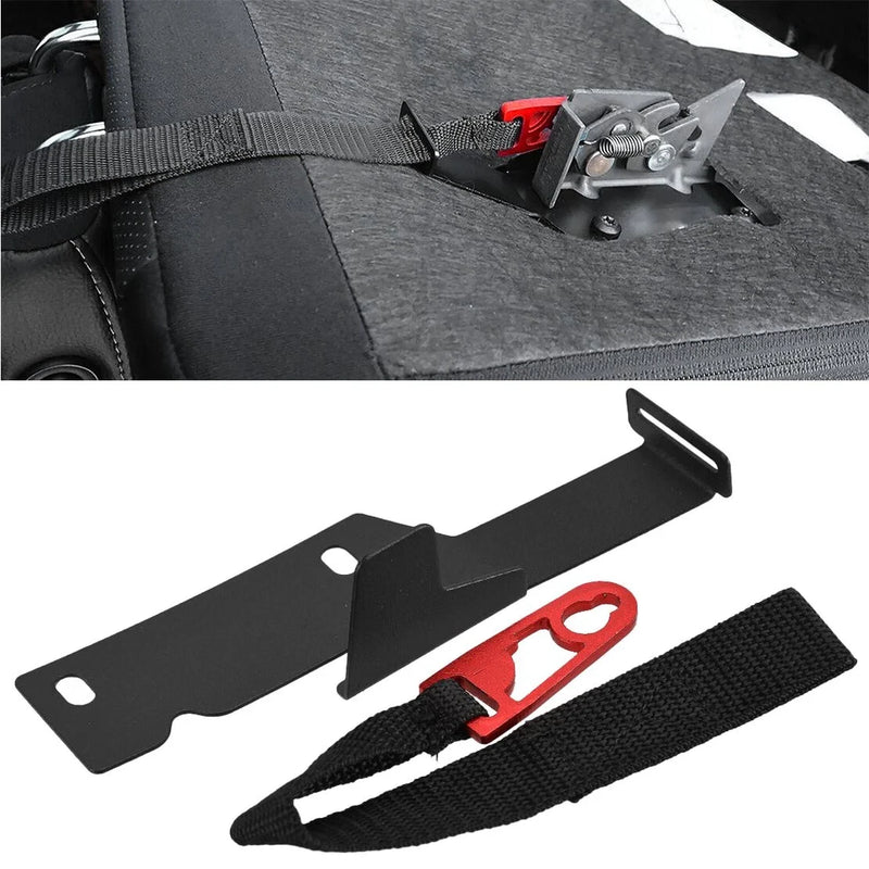 Ford F150 F250 F350 Rear Seat Quick Latch Release Kit Black Strap