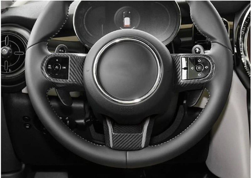 Mini Cooper F55 / 56 / 57 3 x Black Carbon Fiber Steering Wheel Covers (2021-2023)