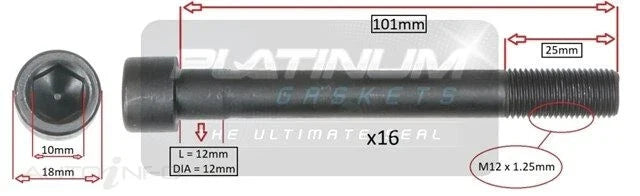 Cylinder head bolt set Mitsubishi Pajero NS NT NW 3.8L 6G75 (2006–2013)