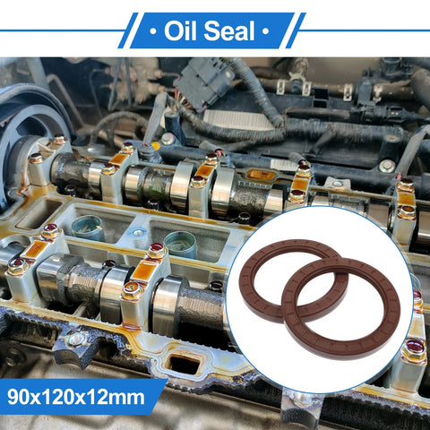 Oil Seal 90x120x12mm Brown 2 x Rotary Shaft Seal FKM Rubber