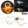 Car Headlight Retrofit 60MM White Amber Switchback LED Halo Rings