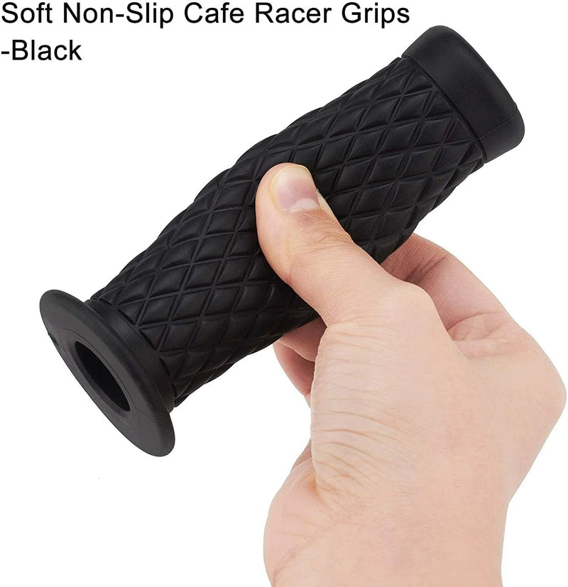 Motorcycle Cafe Racer Dirt Bike ATV 22mm Black Gel Handlebar Grips