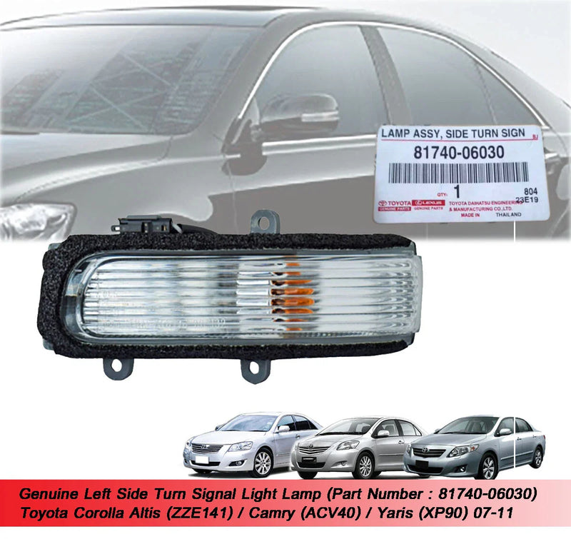 Toyota Corolla, Camry, Yaris LH Turn Signal Light (2007-2011)