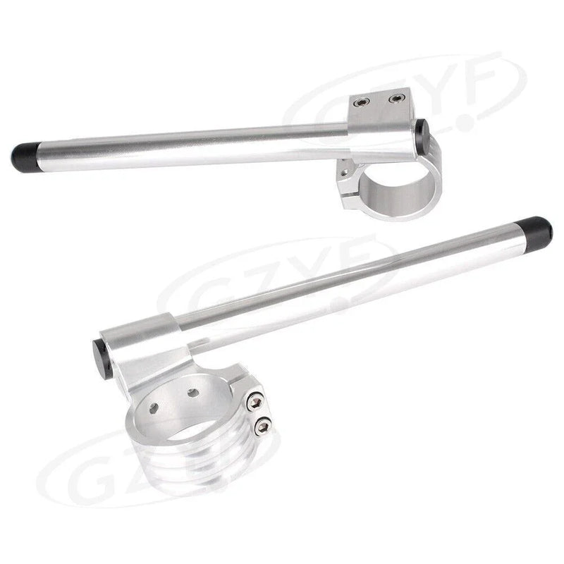 Motorcycle - Universal Silver 43mm Clip On Handlebar Fork Tubes