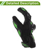 Gloves XXL Motorcycle Gloves Breathable Full Finger Nylon Outdoor Green 1 Pair