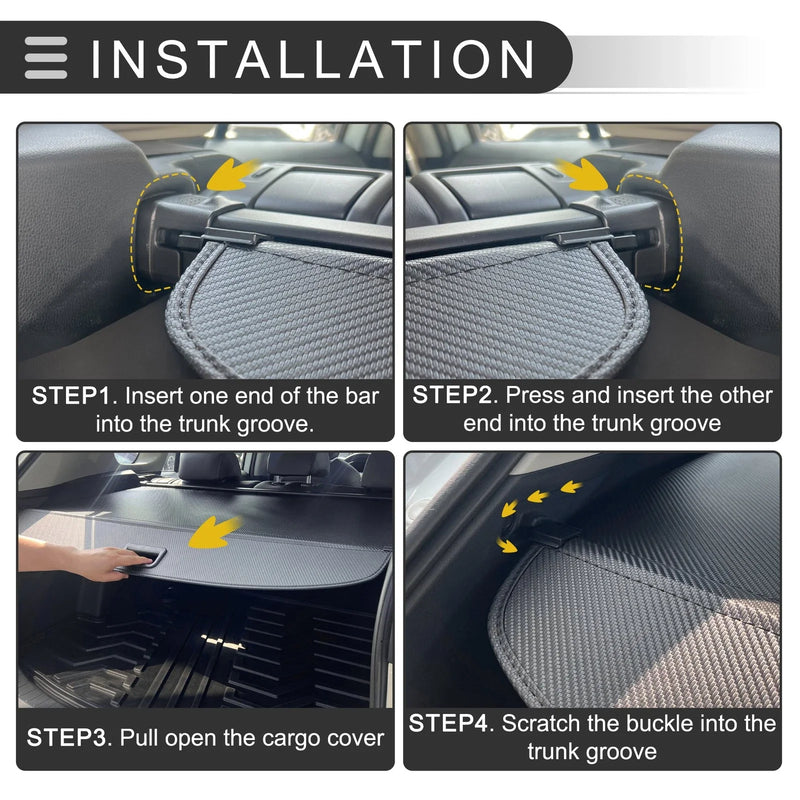Jeep Grand Cherokee (2022-2024) Black Fiber Retractable Cargo Cover