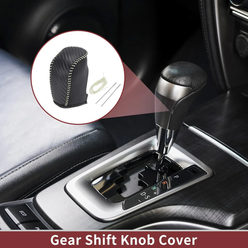 Hyundai Sonata 2011-2014 Black Beige Faux Leather Gear Shift Knob Cover