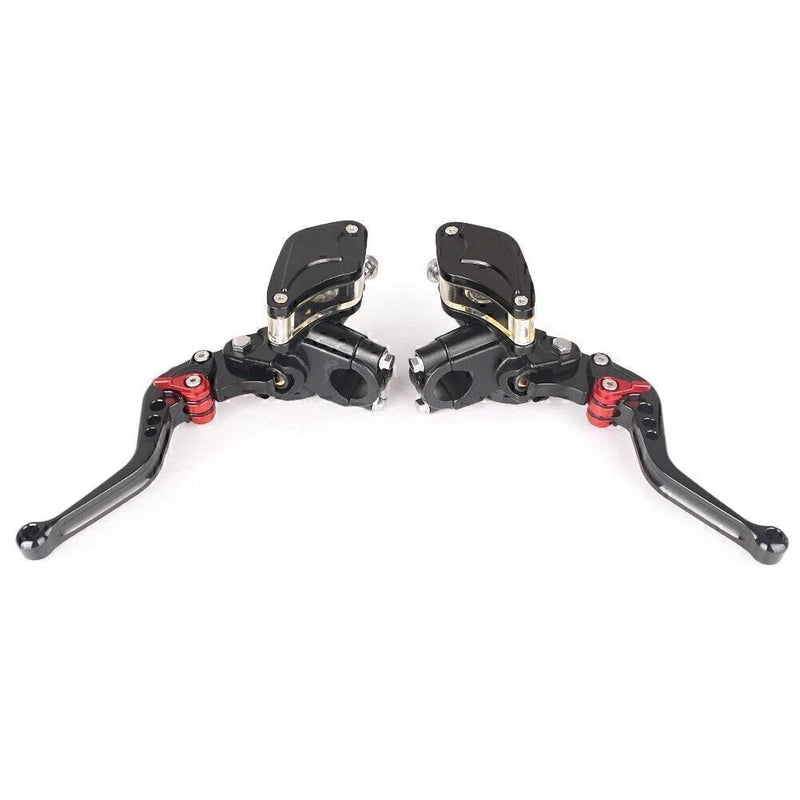 Motorcycle 22mm Black Clutch Brake Levers & Master Cylinder Reservoir