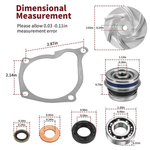 Polaris Ranger 500 Water Pump Impeller Seal Gasket Bearing (1999–2013)