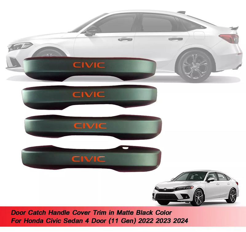 Honda Civic Sedan Matte Black Door Catch Handle Cover (2022-2024)