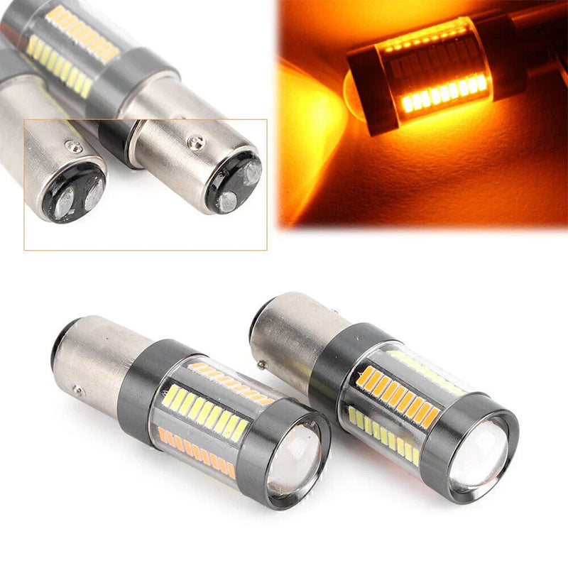 Car Pair Amber White Switchback 1157 LED Turn Signal Bulbs