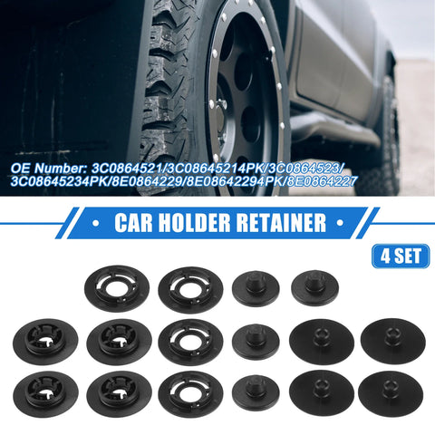 Volkswagen Audi Plastic Black 4 x Car Holder Retainer Kits