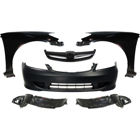 Bumper Cover Kit For 04-05 Honda Civic Front with Grille